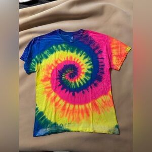 Vibrant Neon Colors Tie-Dye T-Shirt Size Adult Large, New